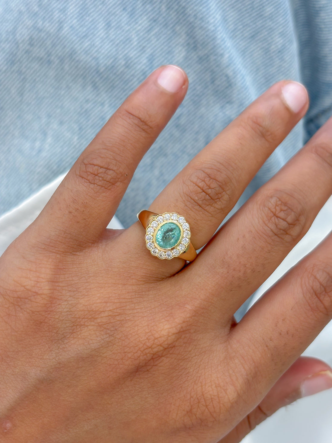 JPRG-5972/14570 Paraiba Tourmaline Diamond Ring | 18K