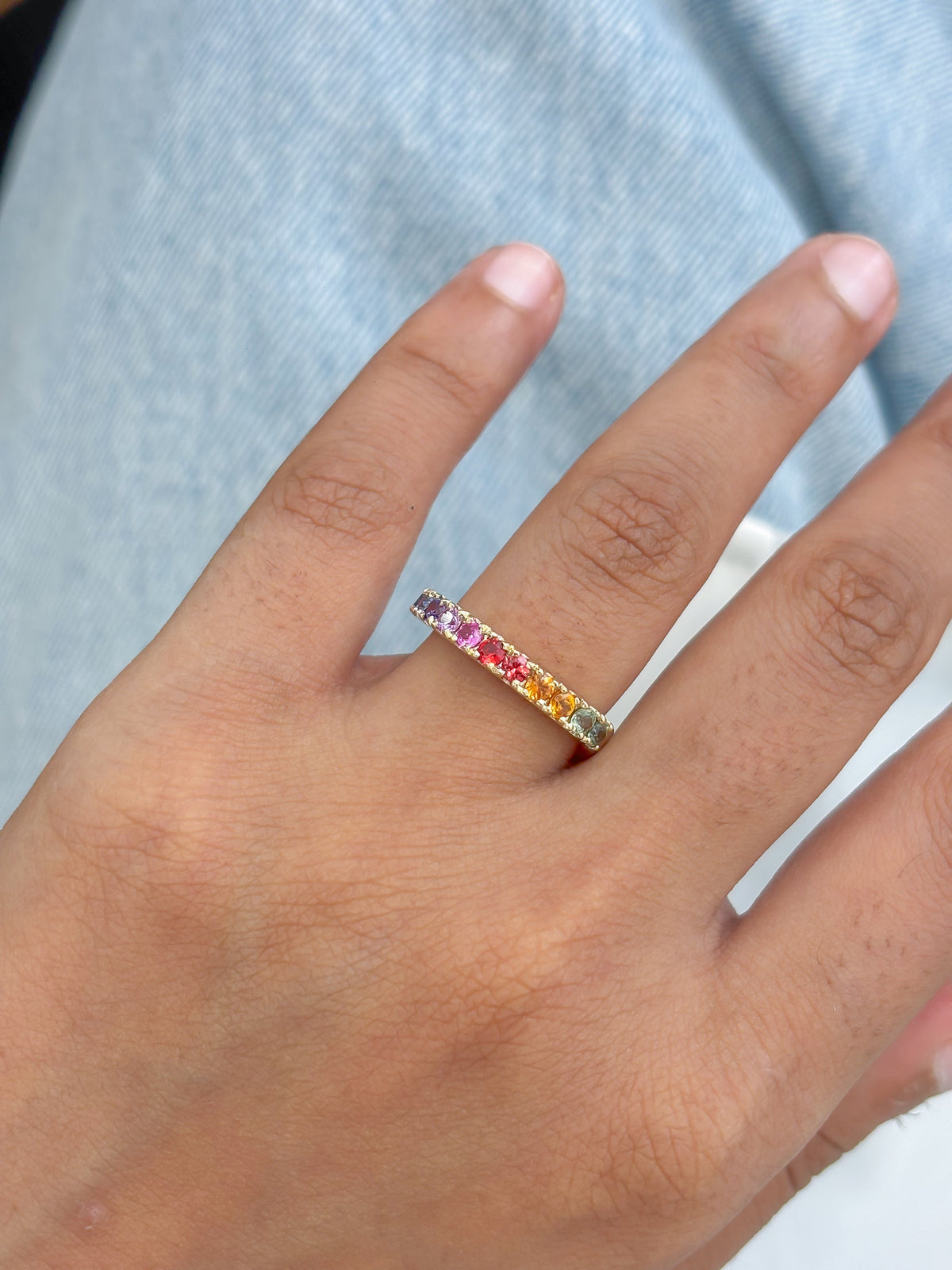 JPRG-5978/14576 Rainbow Sapphire Ring | 14K