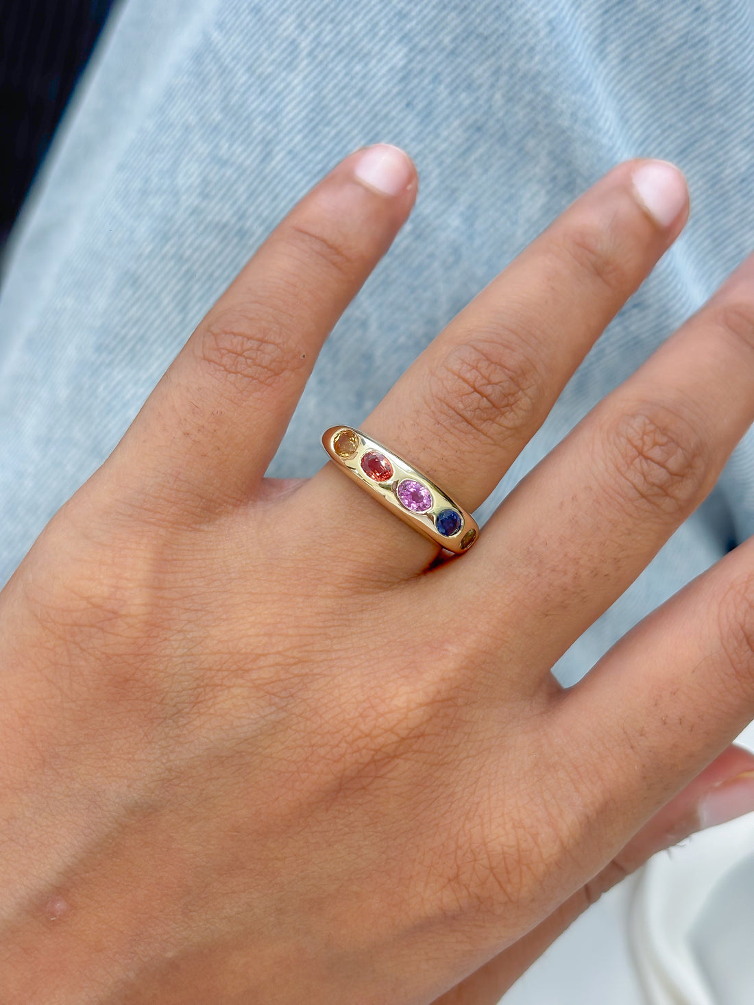 JPRG-5980/14578 Rainbow Sapphire Ring | 14K