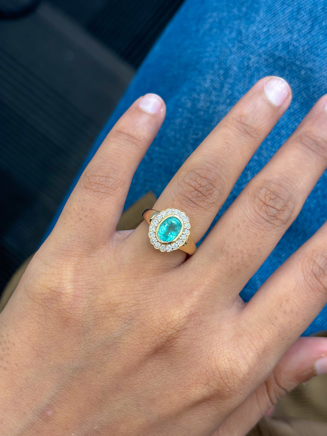JPRG-5993/14616 Paraiba Tourmaline Diamond Ring | 18K