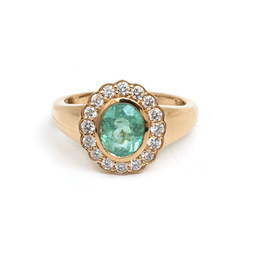 JPRG-5993/14616 Paraiba Tourmaline Diamond Ring | 18K