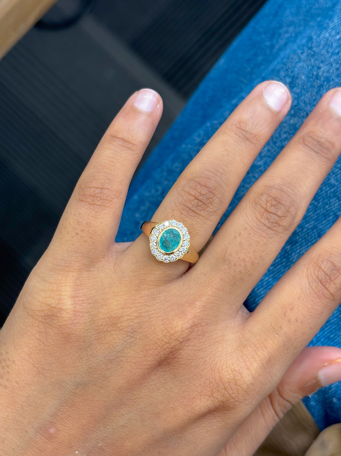 JPRG-5994/14617 Paraiba Tourmaline Diamond Ring | 18K