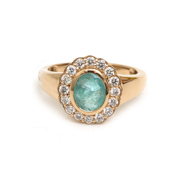 JPRG-5994/14617 Paraiba Tourmaline Diamond Ring | 18K
