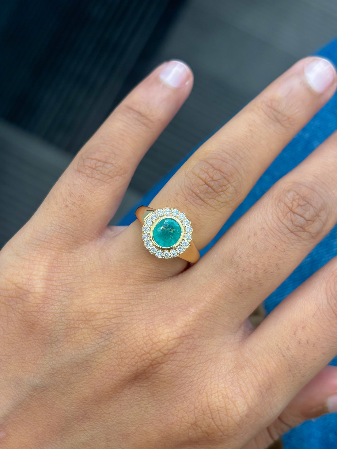 JPRG-5995/14618 Paraiba Tourmaline Diamond Ring | 18K