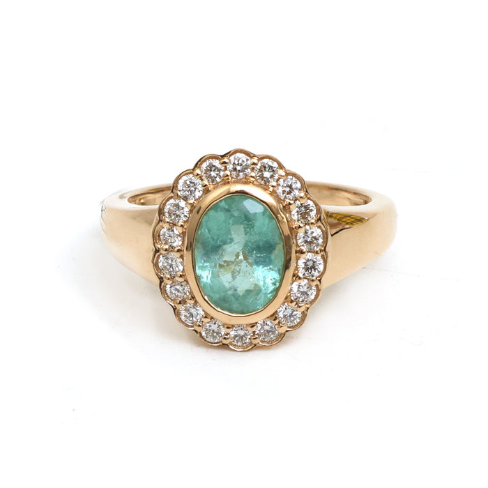 JPRG-5996/14619 Paraiba Tourmaline Diamond Ring | 18K