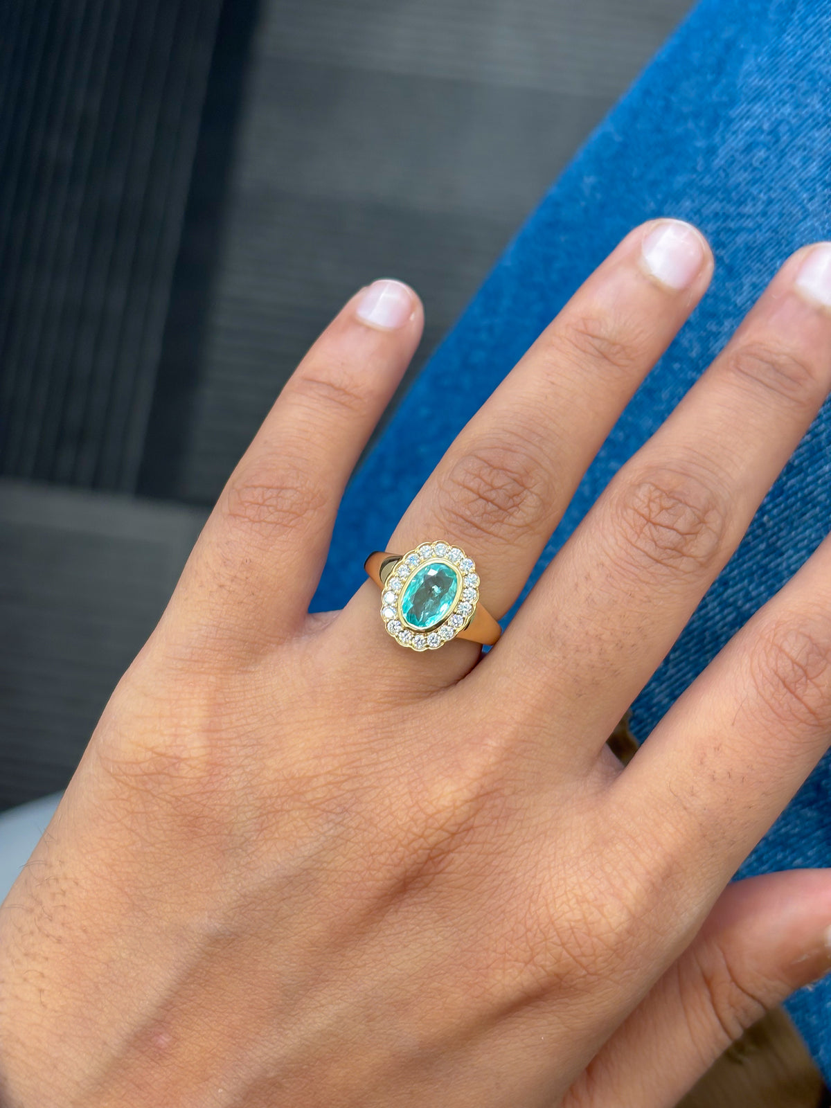 JPRG-5997/14620 Paraiba Tourmaline Diamond Ring | 18K