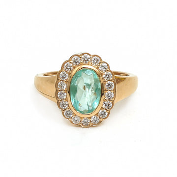 JPRG-5997/14620 Paraiba Tourmaline Diamond Ring | 18K