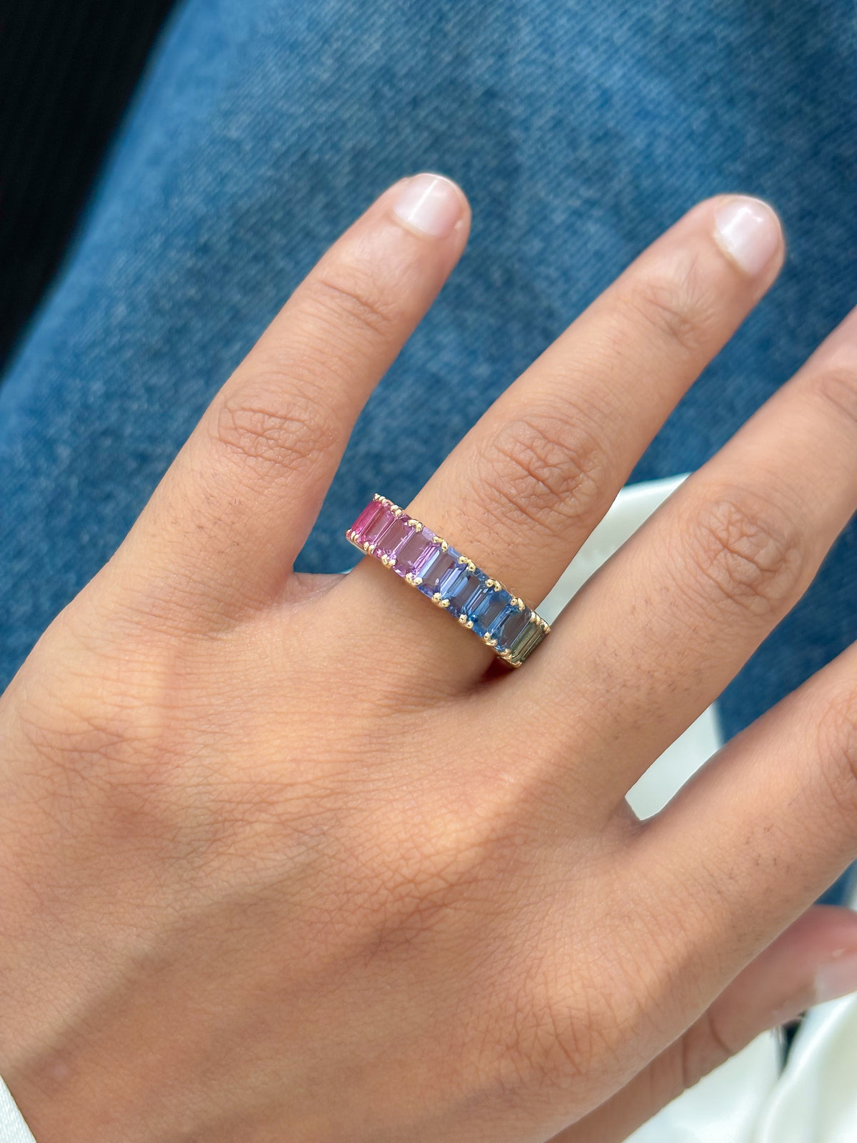 JPRG-5999/14677 Rainbow Sapphire Ring | 14K