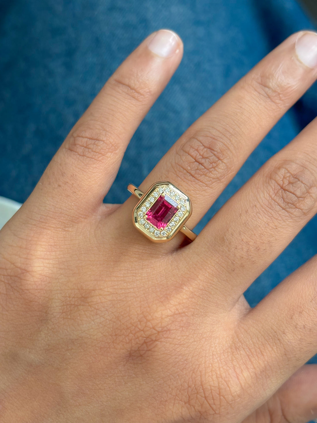 JPRG-6000/14678 Rubillite Diamond Ring | 14K