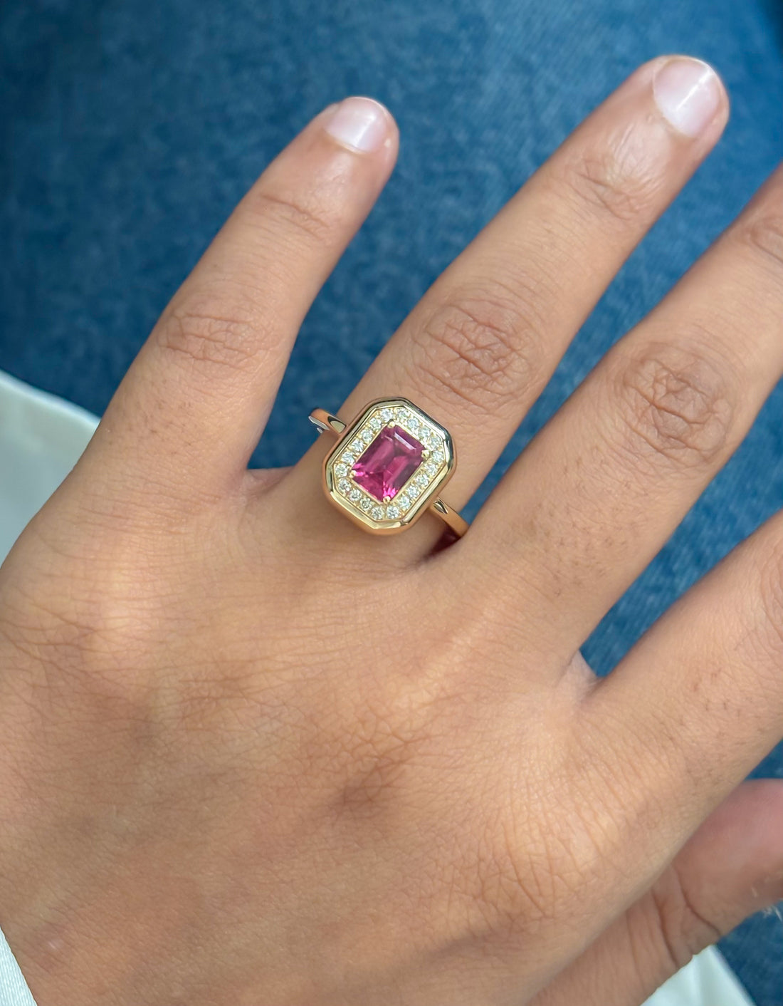 JPRG-6002/14680 Rubillite Diamond Ring | 14K