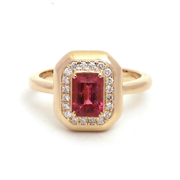 JPRG-6002/14680 Rubillite Diamond Ring | 14K