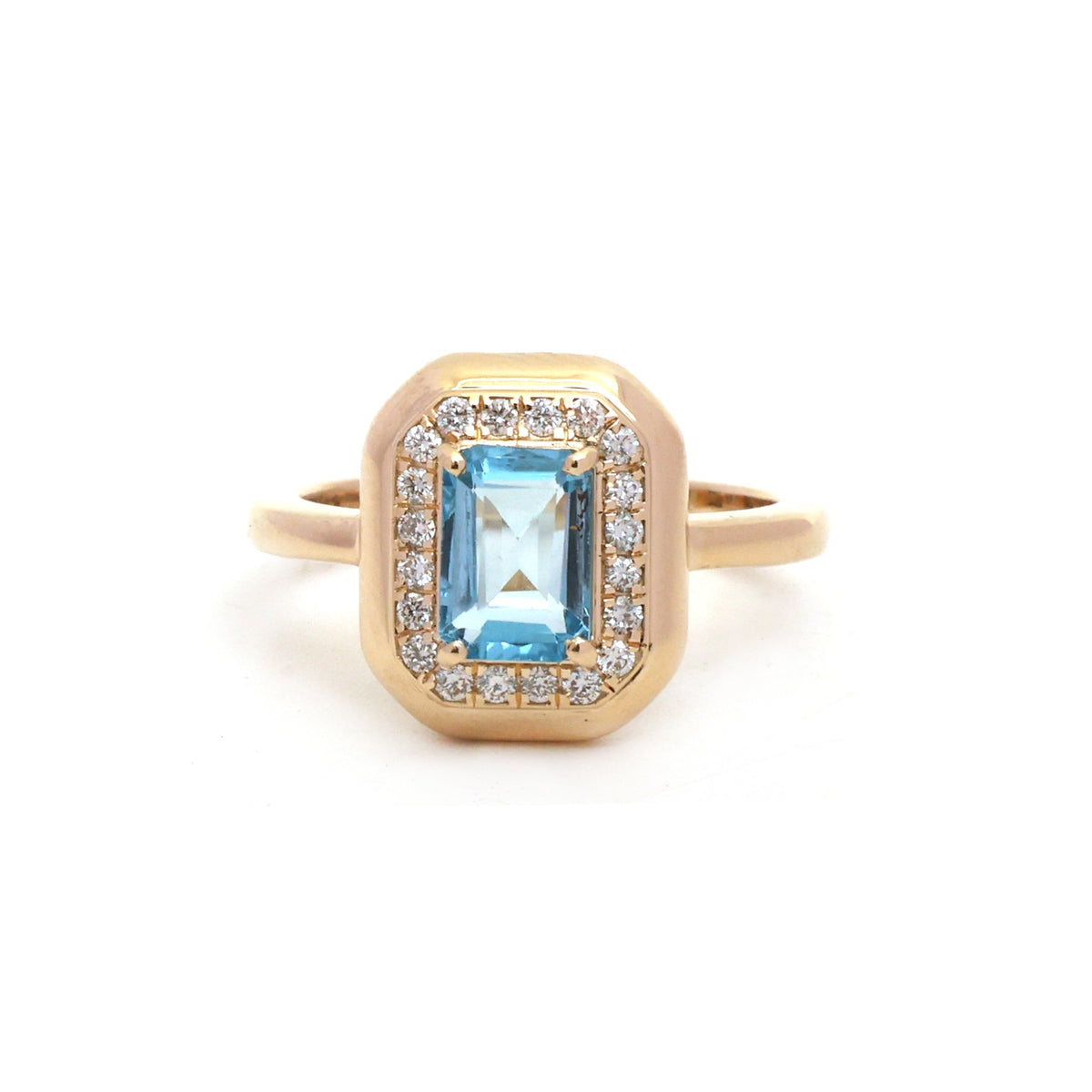 JPRG-6004/14682 Blue Topaz Diamond Ring | 14K