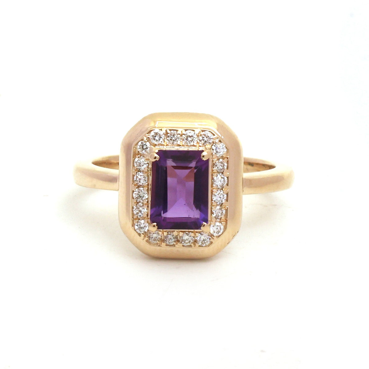 JPRG-6006/14684 Amethyst Diamond Ring | 14K