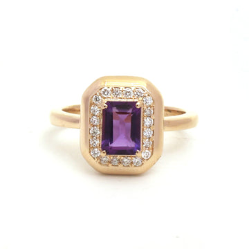 JPRG-6006/14684 Amethyst Diamond Ring | 14K
