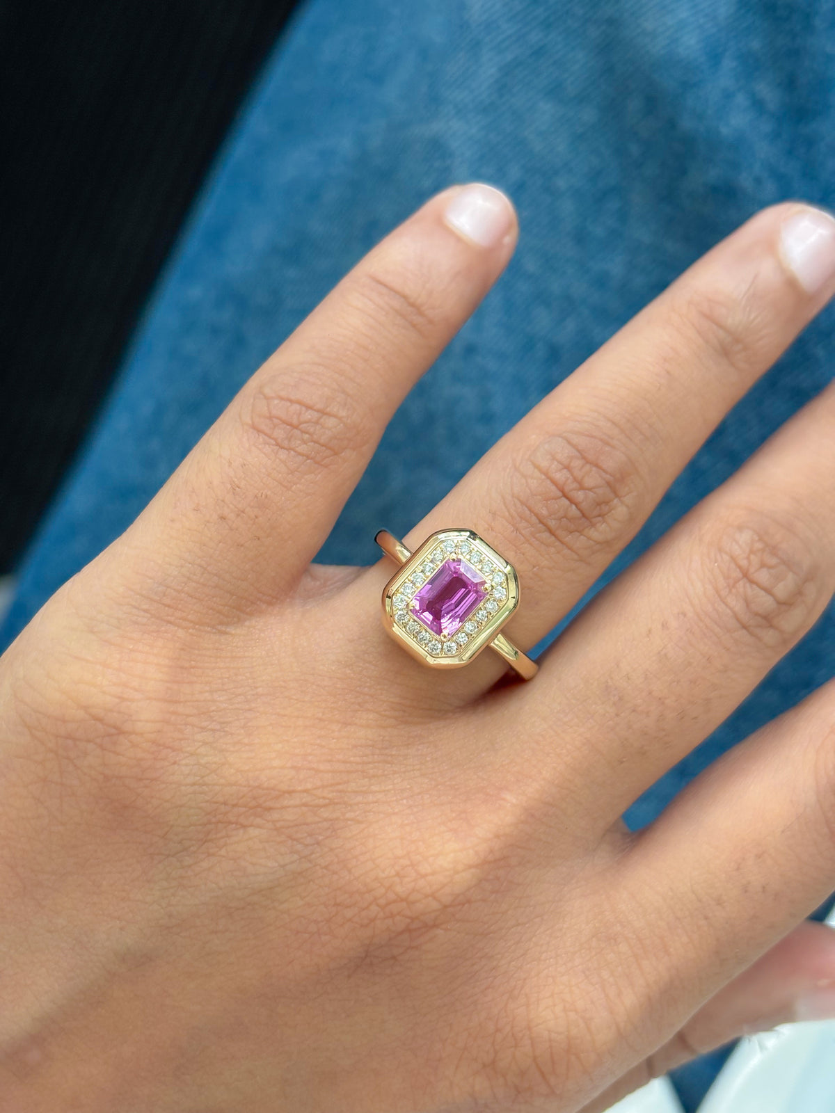 JPRG-6007/14685 Pink Sapphire Diamond Ring | 14K