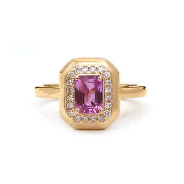 JPRG-6007/14685 Pink Sapphire Diamond Ring | 14K