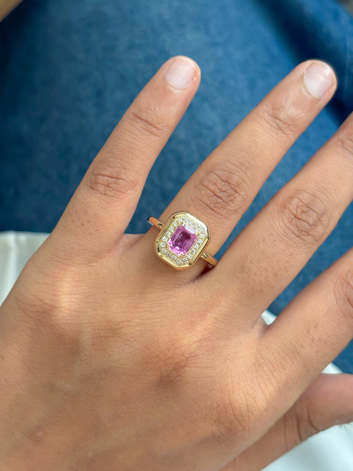 JPRG-6008/14686 Pink Sapphire Diamond Ring | 14K