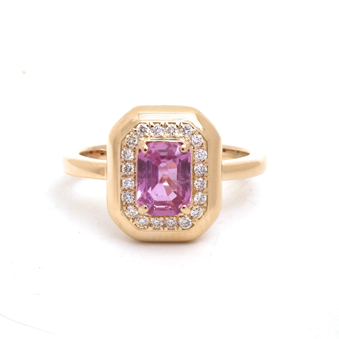 JPRG-6008/14686 Pink Sapphire Diamond Ring | 14K