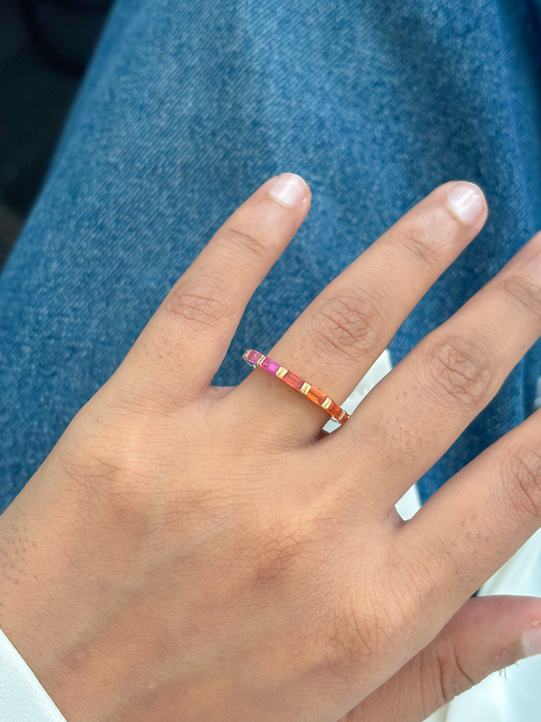 JPRG-6009/14687 Rainbow Sapphire Ring | 14K