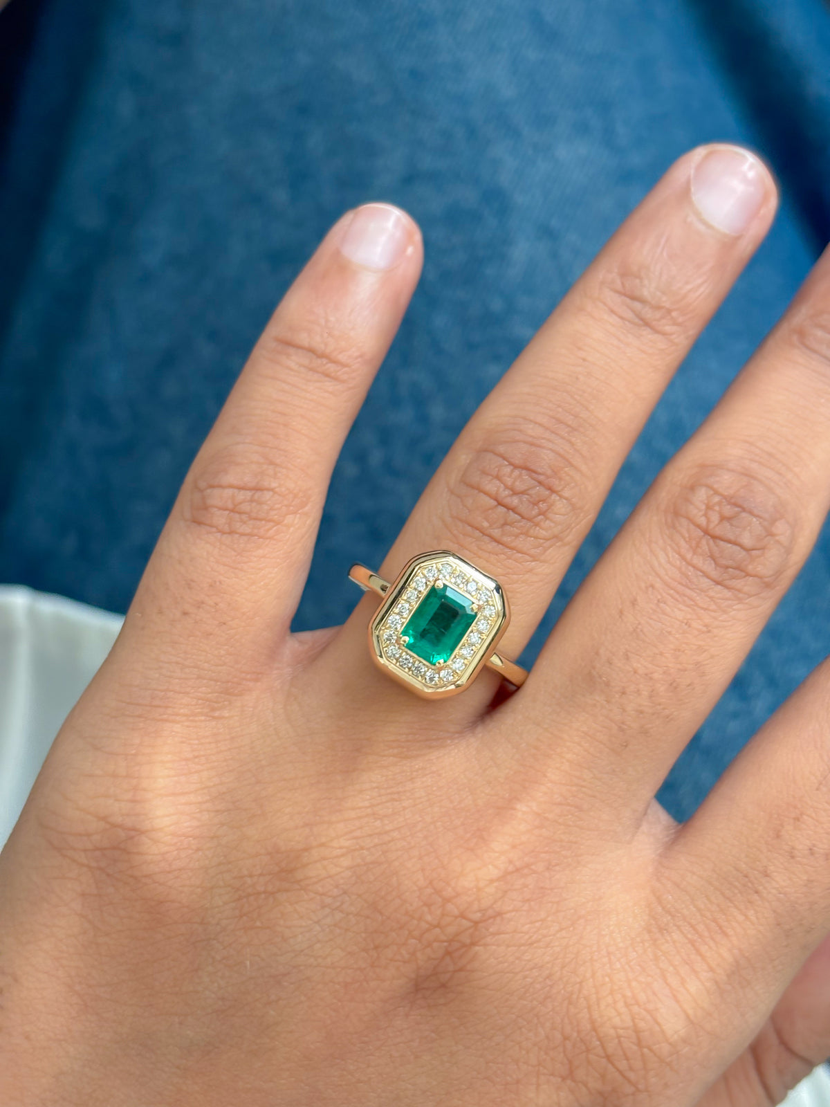 JPRG-6012/14690 Emerald Diamond Ring | 14K