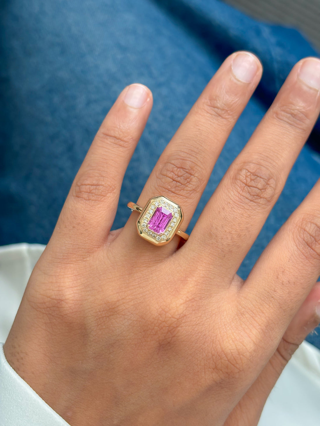 JPRG-6013/14691 Pink Sapphire Diamond Ring | 14K