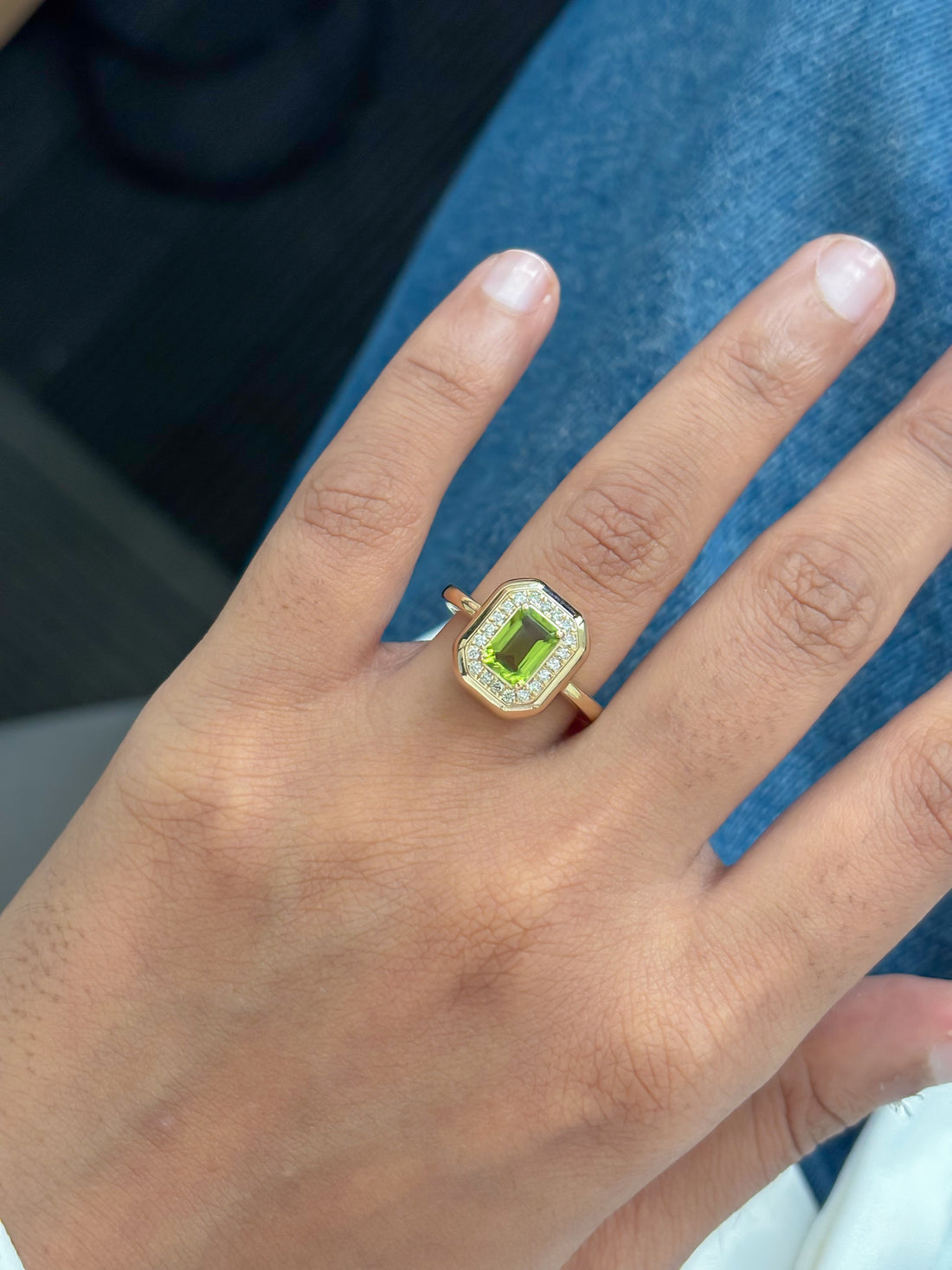 JPRG-6014/14692 Peridot Diamond Ring | 14K