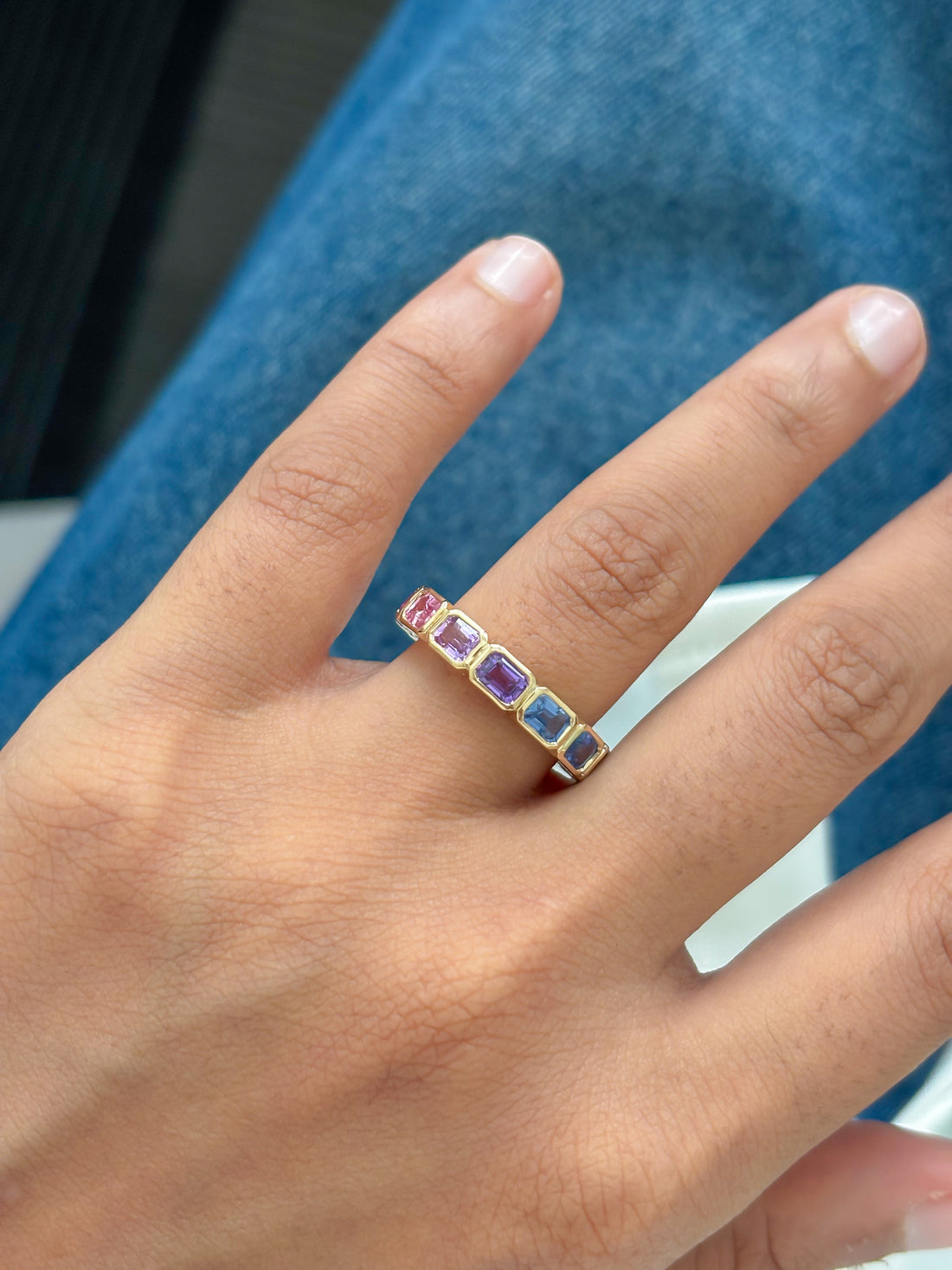 JPRG-6015/14693 Rainbow Sapphire Ring | 14K