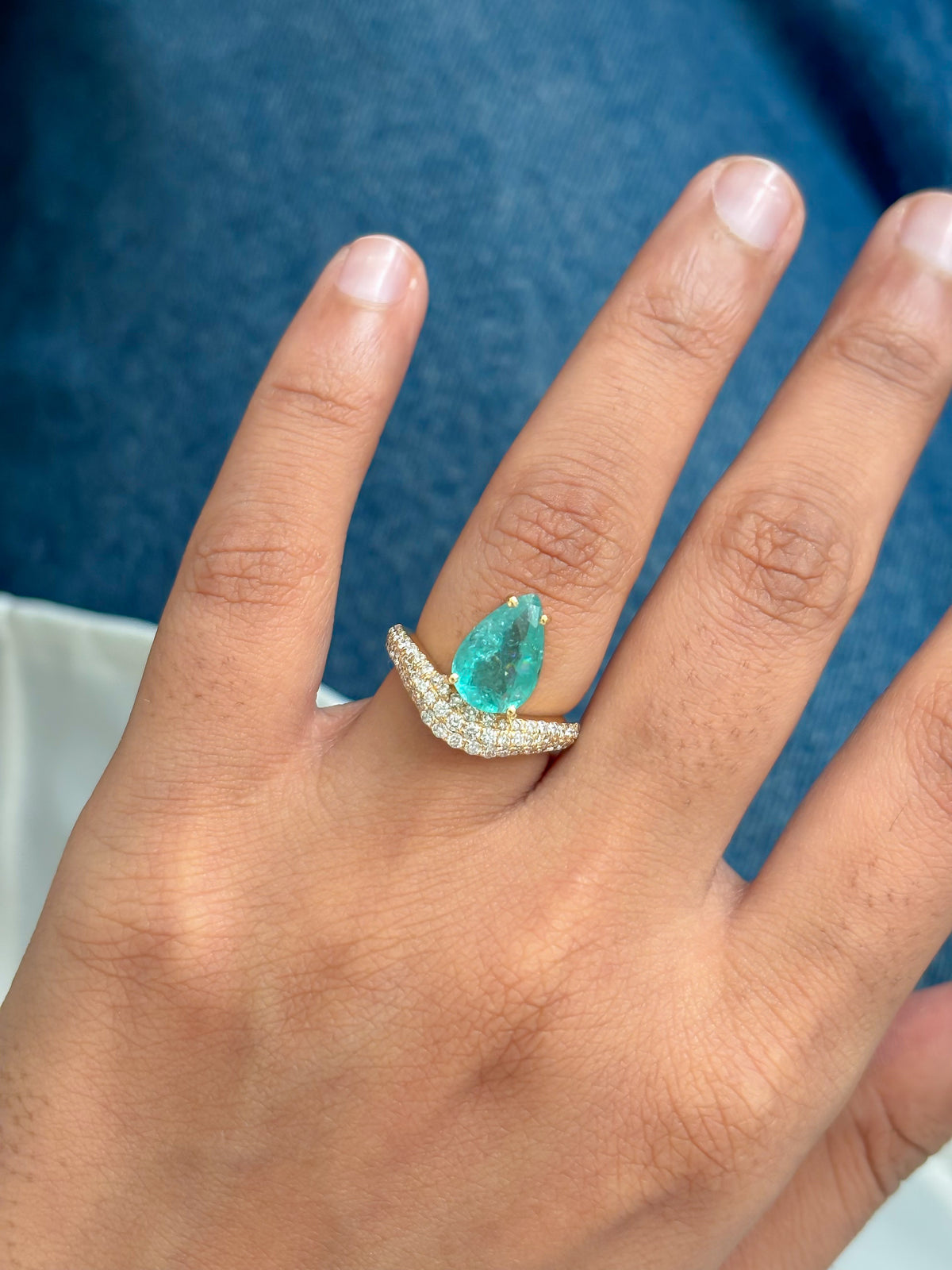 JPRG-6017/14695 Paraiba Tourmaline Diamond Ring | 18K