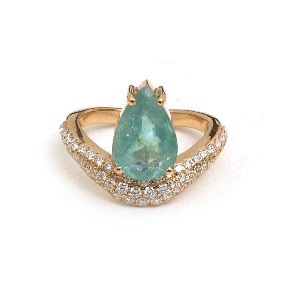 JPRG-6017/14695 Paraiba Tourmaline Diamond Ring | 18K