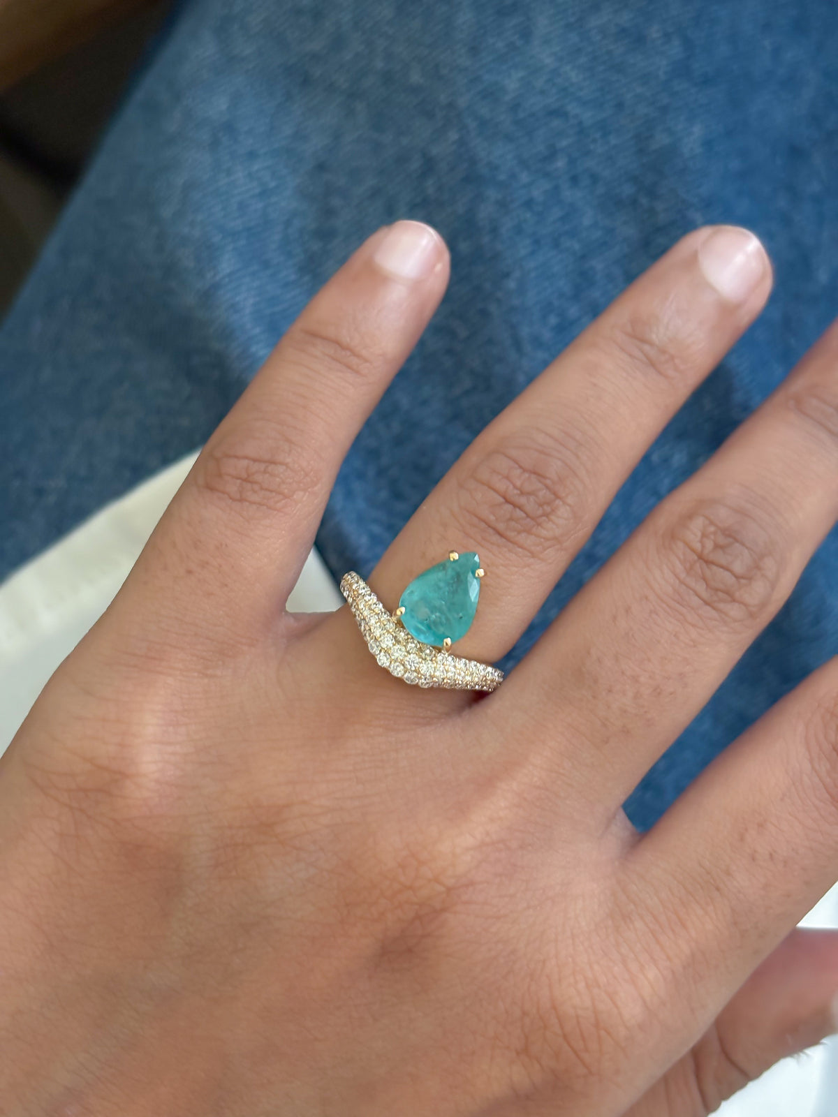 JPRG-6024/14750 Paraiba Tourmaline Diamond Ring | 18K