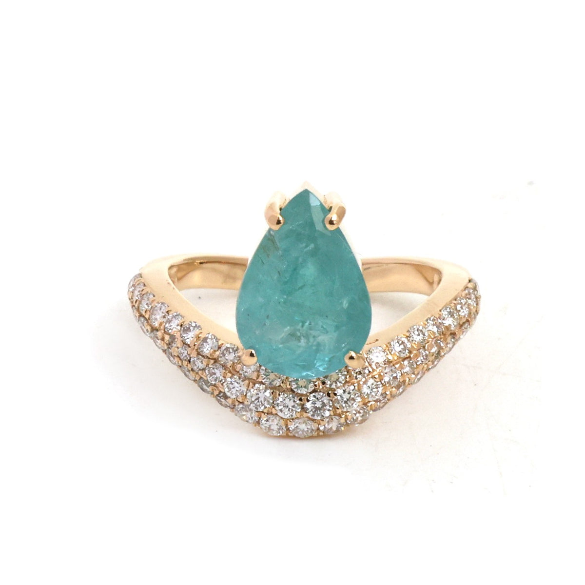 JPRG-6024/14750 Paraiba Tourmaline Diamond Ring | 18K