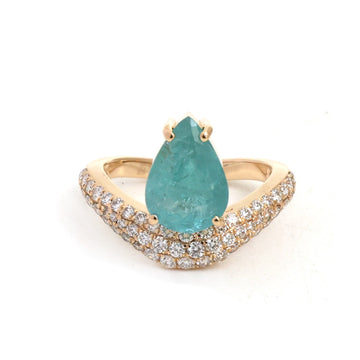 JPRG-6024/14750 Paraiba Tourmaline Diamond Ring | 18K