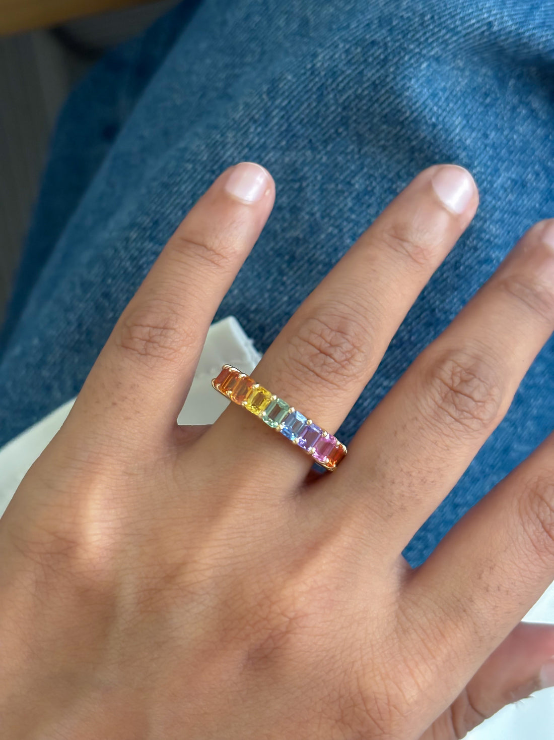 JPRG-6025/14751 Rainbow Sapphire Ring | 14K