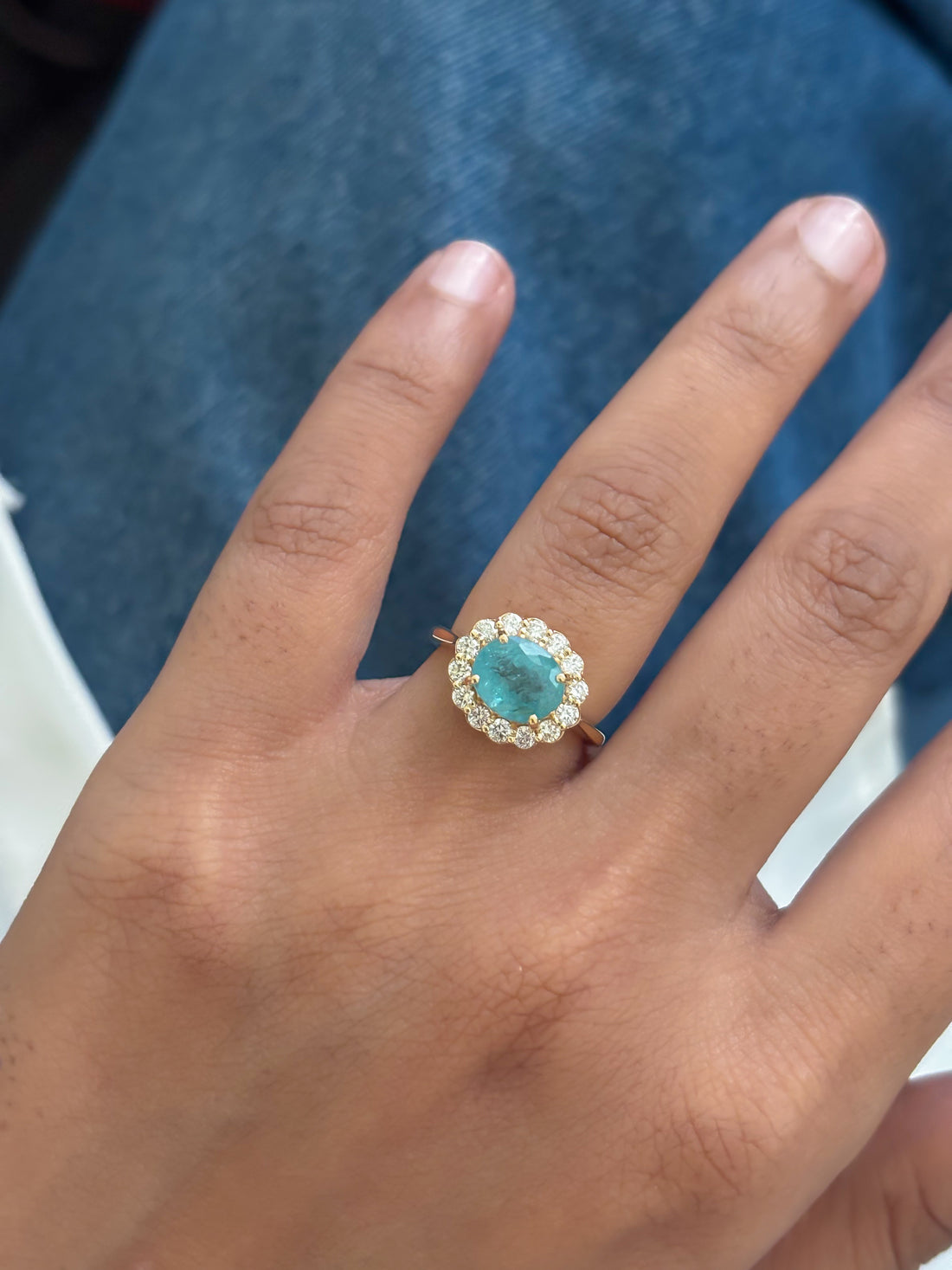 JPRG-6028/14754 Paraiba Tourmaline Diamond Ring | 18K