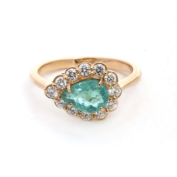JPRG-6029/14755 Paraiba Tourmaline Diamond Ring | 18K