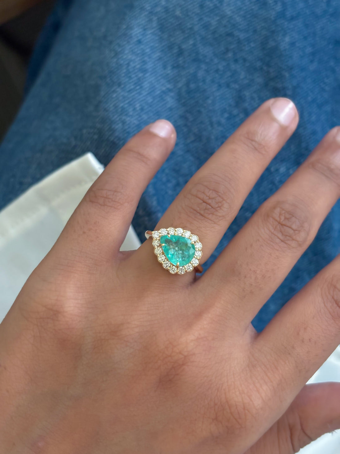 JPRG-6030/14756 Paraiba Tourmaline Diamond Ring | 18K