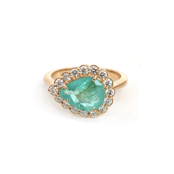 JPRG-6030/14756 Paraiba Tourmaline Diamond Ring | 18K