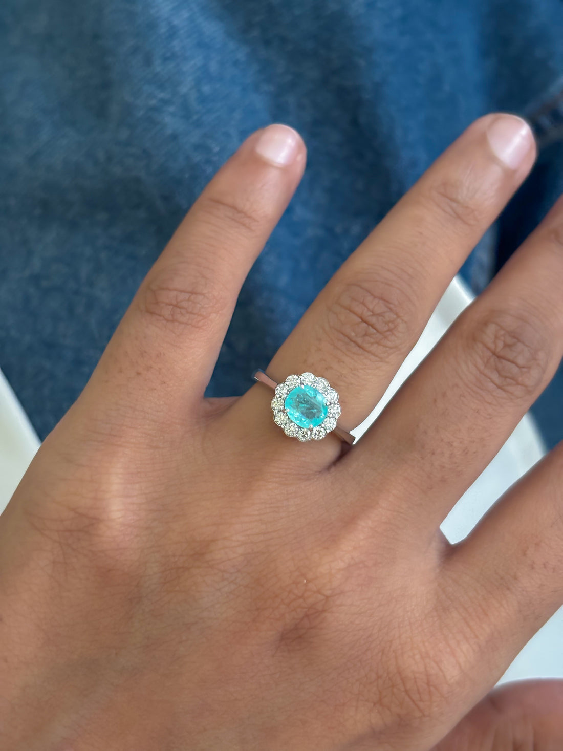 JPRG-6031/14757 Paraiba Tourmaline Diamond Ring | 18K