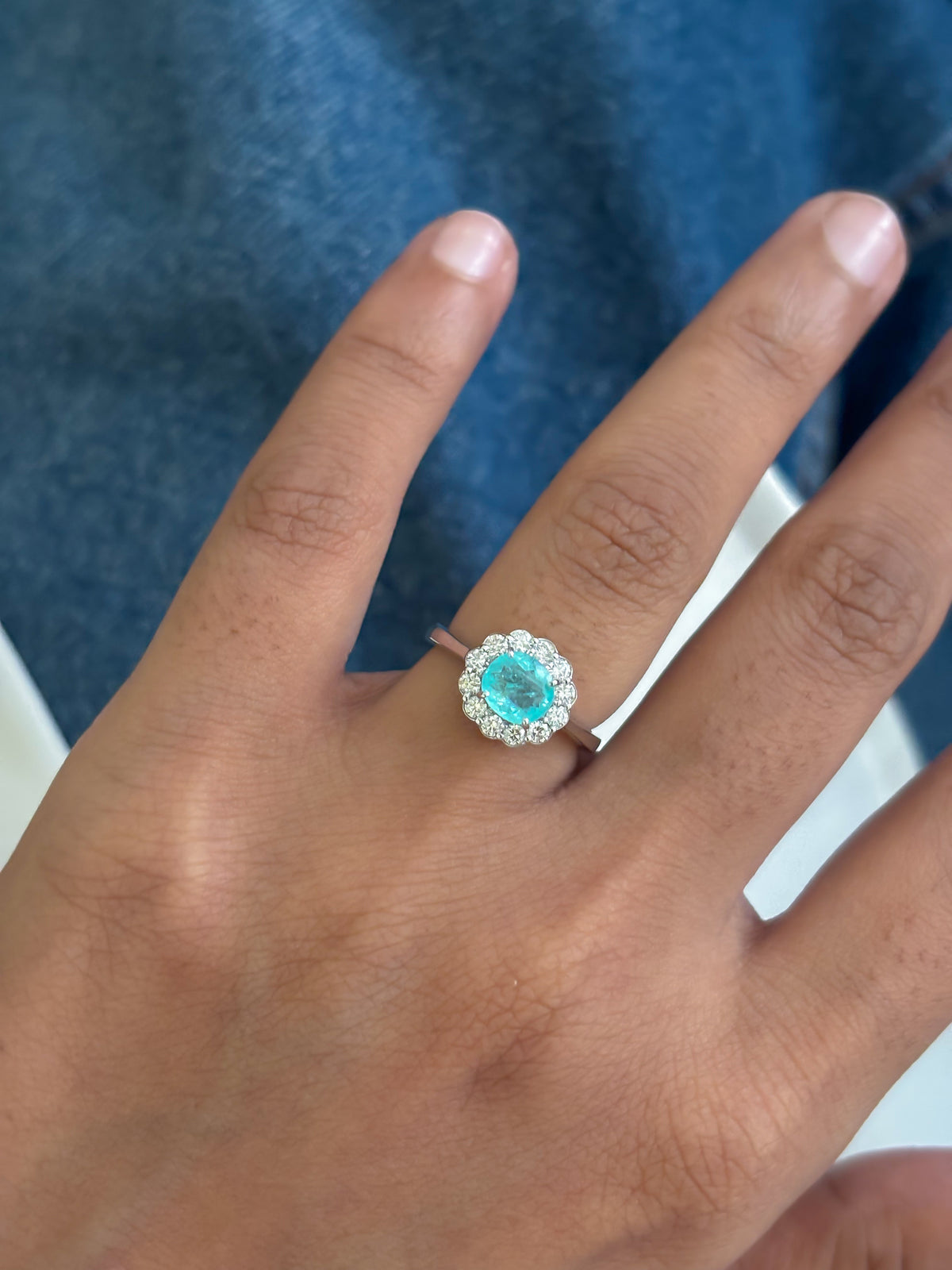 JPRG-6031/14757 Paraiba Tourmaline Diamond Ring | 18K