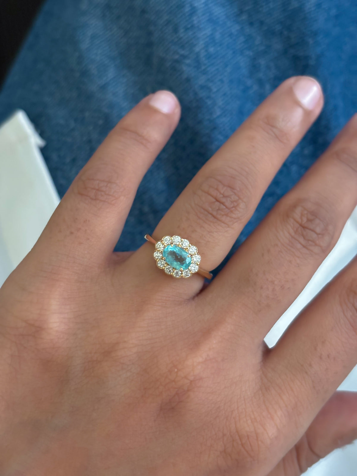 JPRG-6032/14758 Paraiba Tourmaline Diamond Ring | 18K