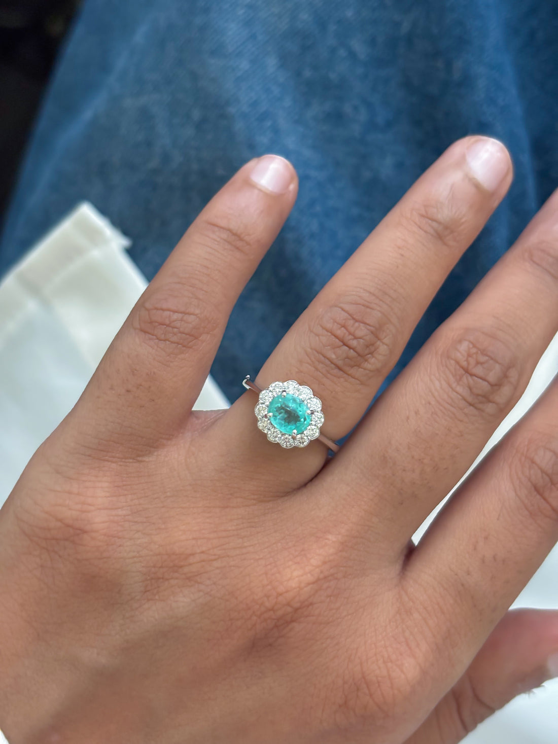 JPRG-6033/14759 Paraiba Tourmaline Diamond Ring | 18K
