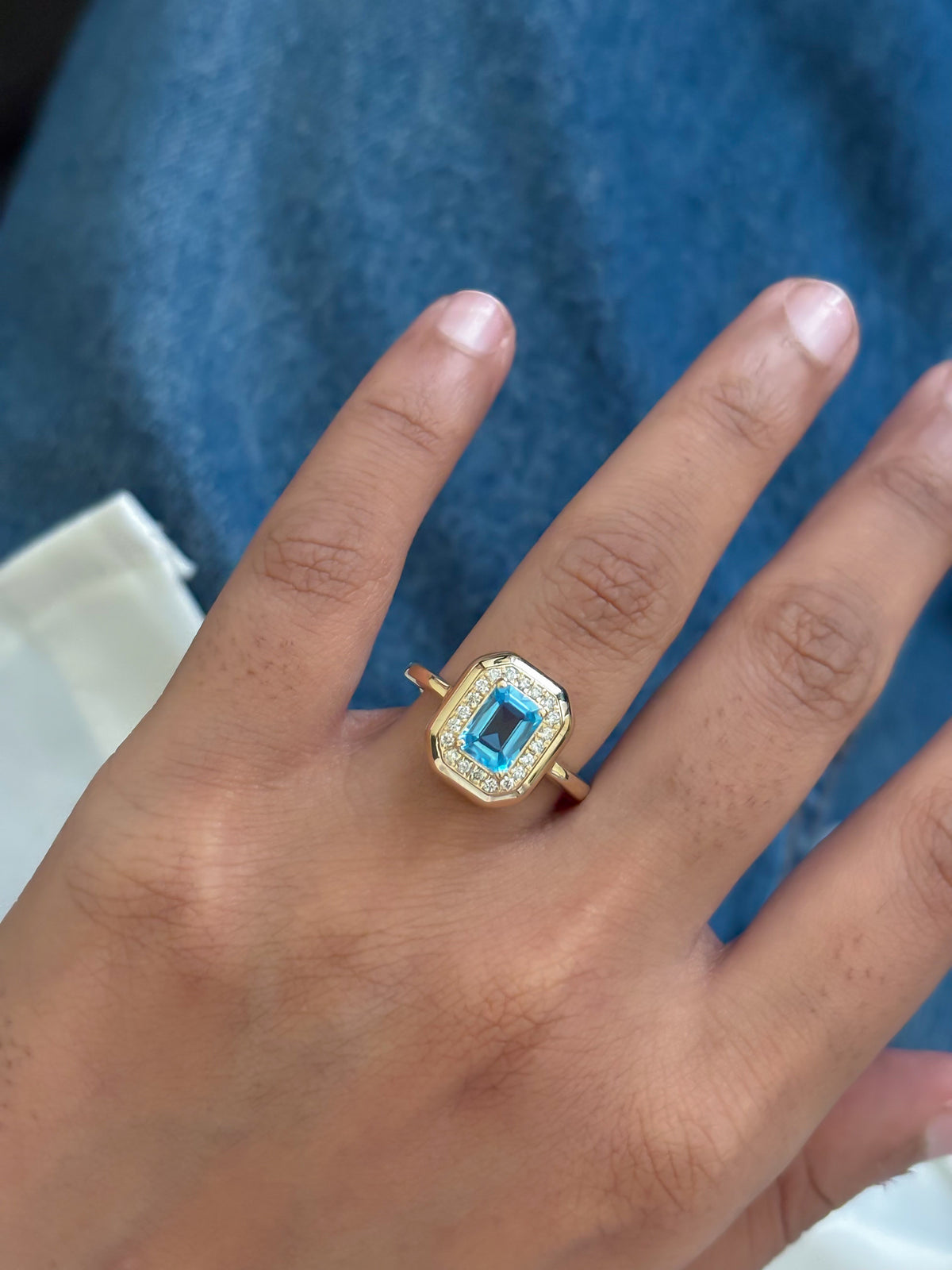 JPRG-6035/14761 Blue Topaz Diamond Ring | 14K