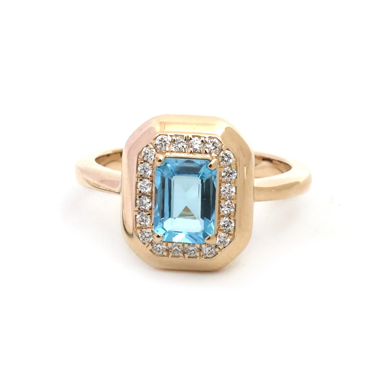 JPRG-6035/14761 Blue Topaz Diamond Ring | 14K