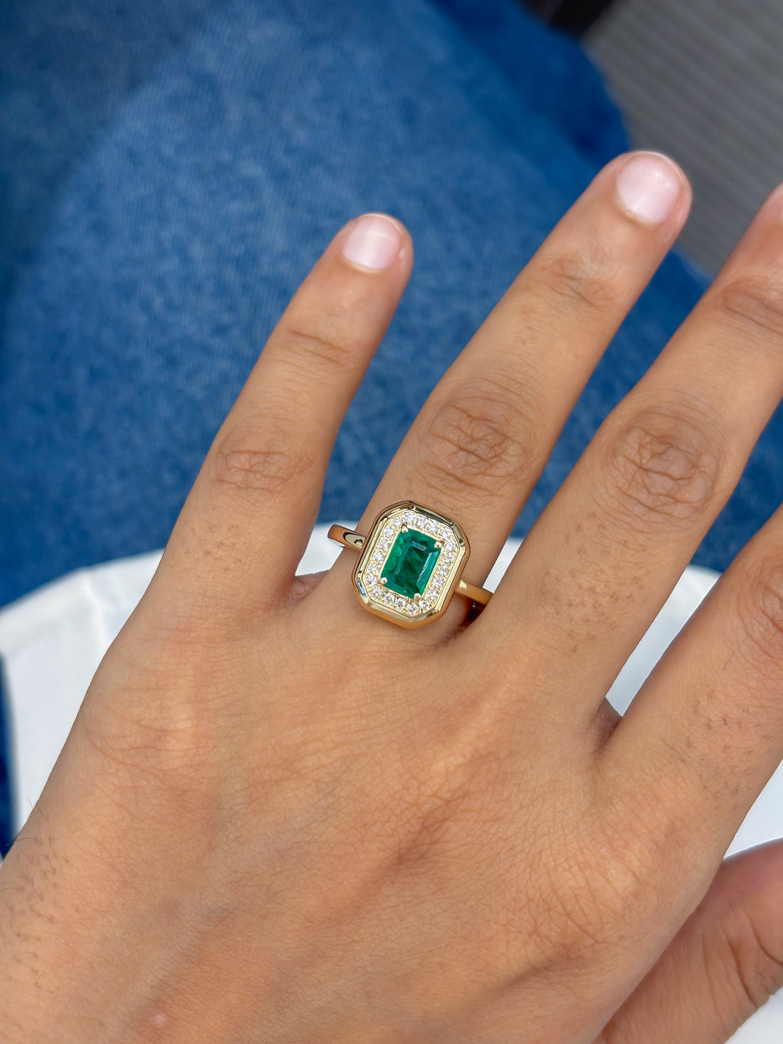 JPRG-6037/14773 Emerald Diamond Ring | 14K
