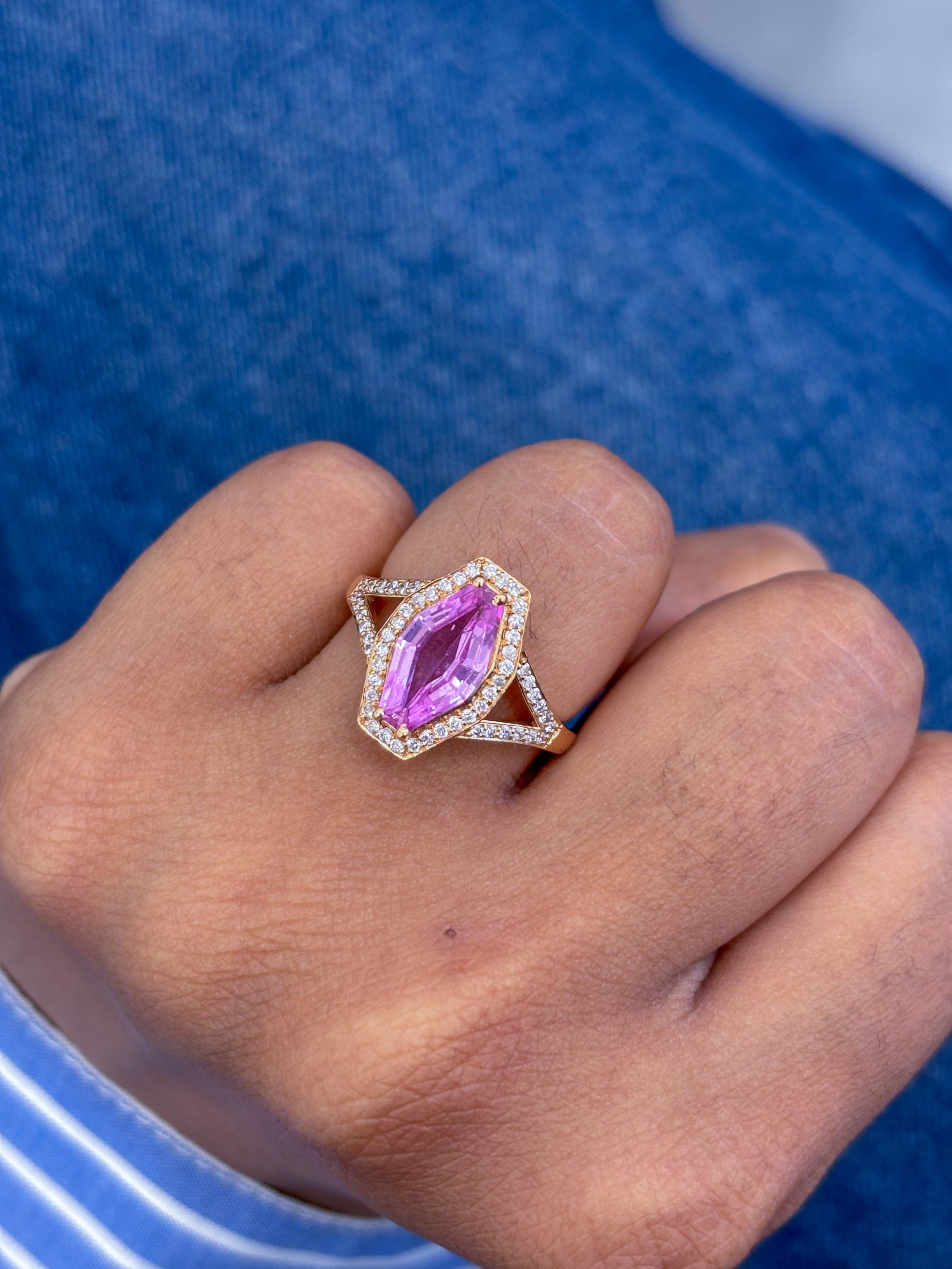 JPRG-808/1830 Pink Sapphire Ring | 18K