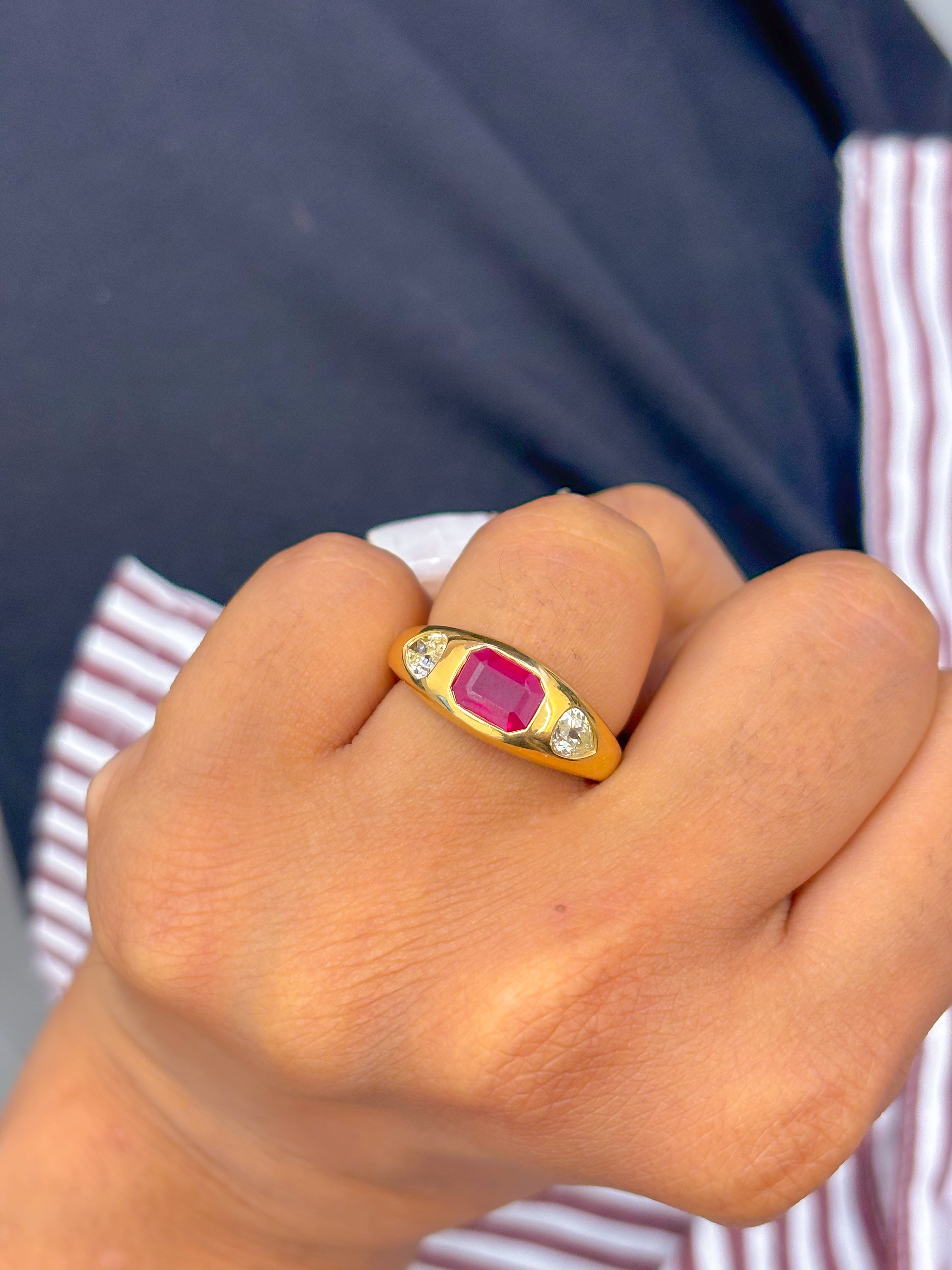 JPRG-903/2016 Ruby Diamond Chunky Ring | 18K