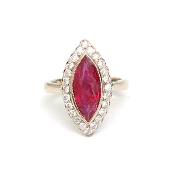 JPRG-904/2017 Ruby Marquise Diamond Ring | 18K