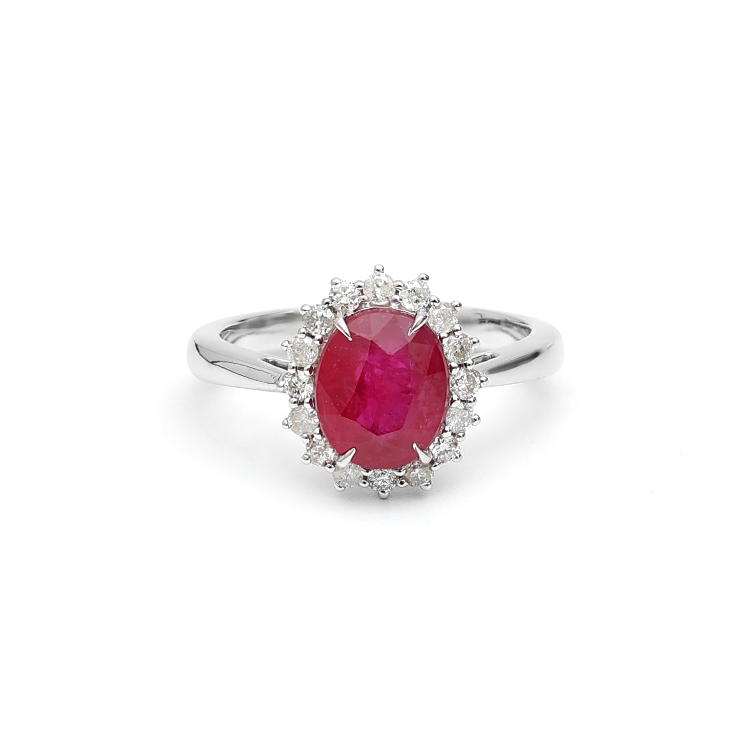 JPRG-967/2201 Ruby Diamond Halo Ring | 18K