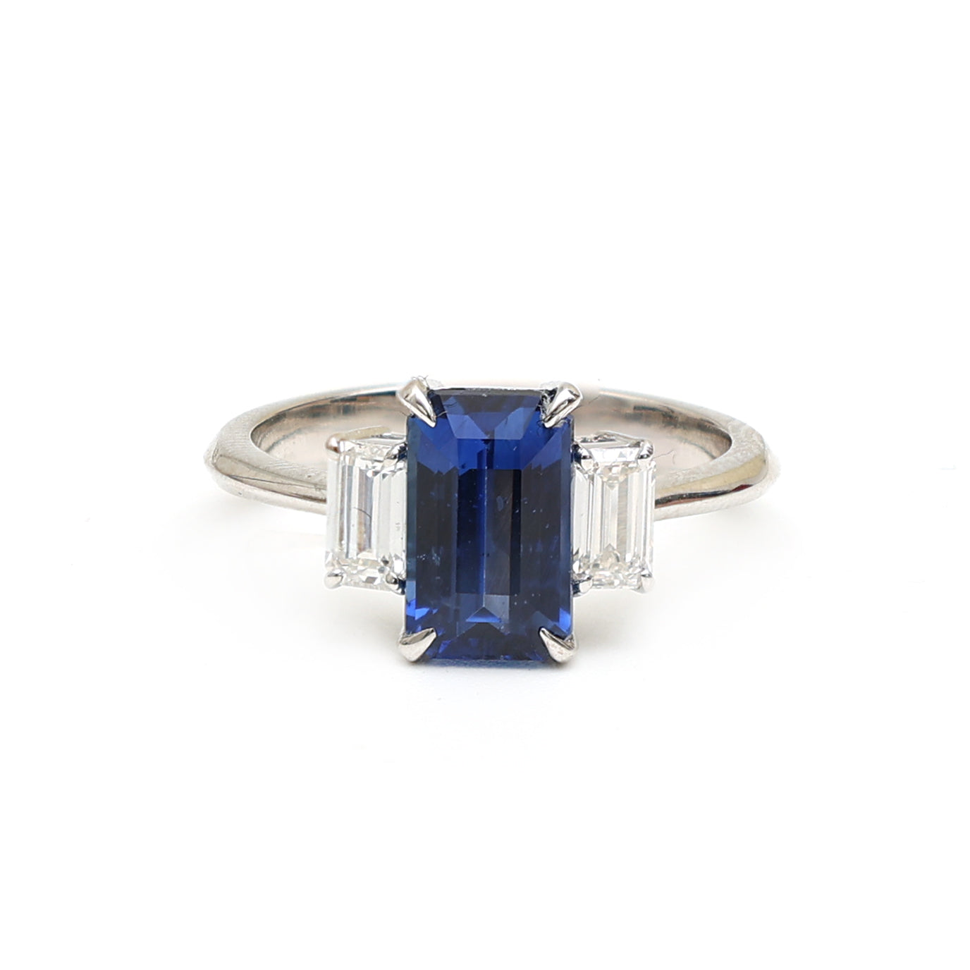 JPRG-987/2253 Blue Sapphire Octagon With Fancy Diamond  Ring | 18K