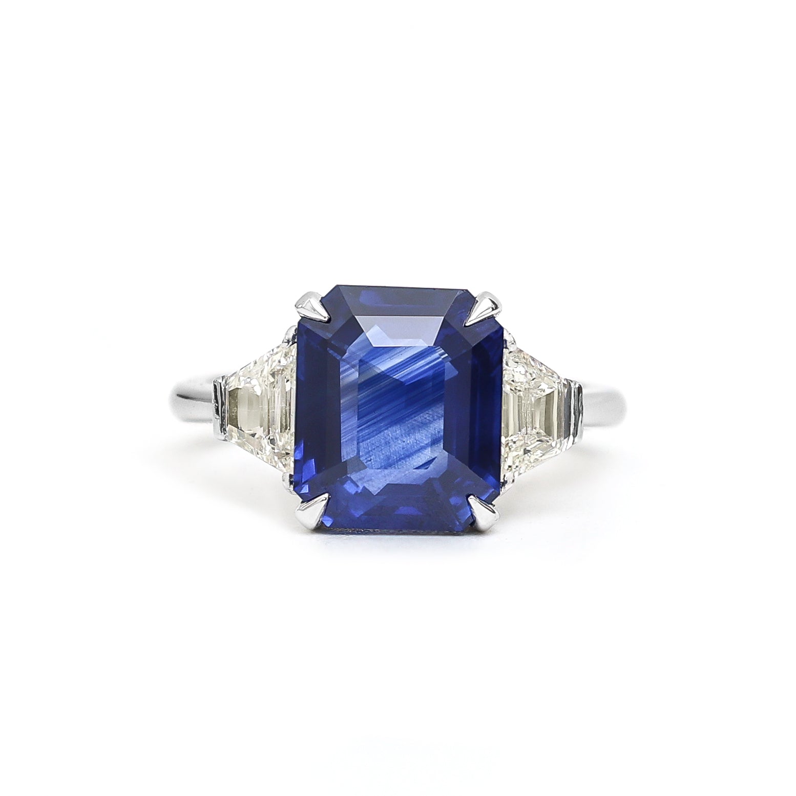 JPRG-991/2266 Blue Sapphire Octagon With Fancy Diamond  Ring | 18K